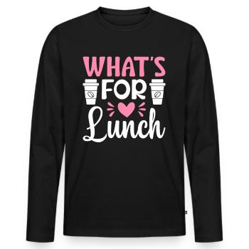 Lunch for cafeteria staff What's on offer - Men's Premium Organic Long Sleeve Shirt - black - Front - Nico (187cm)