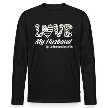 Correctional Officer Prison Woman Love My M - Men's Premium Organic Long Sleeve Shirt - black - Front - Nico (187cm)