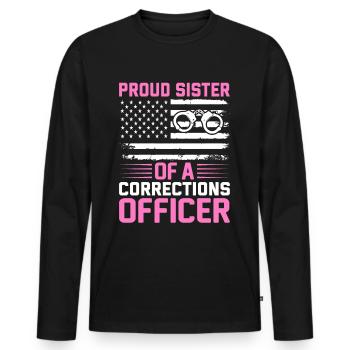 Agent correctionnel de la prison Proud Sister St - T-shirt manches longues Premium bio Homme - noir - Devant - Nico (187cm)