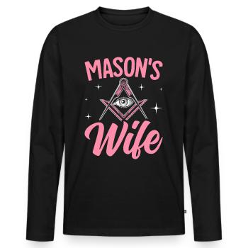 Femme franc-maçonnerie Maître de la franc-maçonnerie - T-shirt manches longues Premium bio Homme - noir - Devant - Nico (187cm)