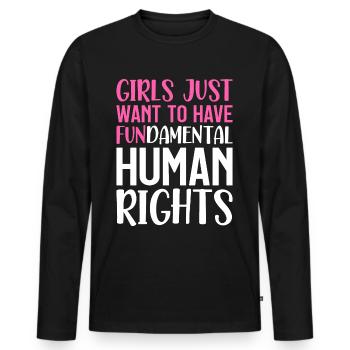 Liberale Feministinnen Mädchen Grundlegende Mensch - Männer Premium Bio Langarmshirt - Schwarz - Vorne - Nico (187cm)