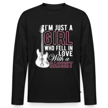 Girl in Love with Bassist Bassist Girl - Men's Premium Organic Long Sleeve Shirt - black - Front - Nico (187cm)