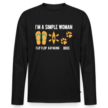 Femme Flip Flop Kayak Chien Kayak Femmes Rafting - T-shirt manches longues Premium bio Homme - noir - Devant - Nico (187cm)