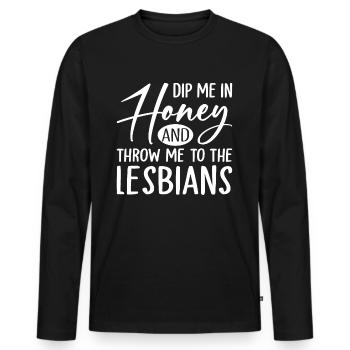 Trempez-moi dans le miel et jetez-moi aux lesbiennes LGBTQ - T-shirt manches longues Premium bio Homme - noir - Devant - Nico (187cm)