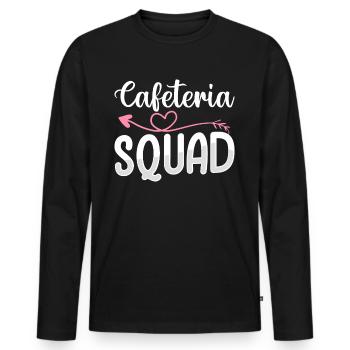Cafeteria Squad Lunch Lady - Men's Premium Organic Long Sleeve Shirt - black - Front - Nico (187cm)