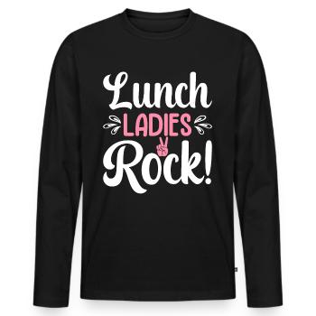 Lunch ladies rock! Midday woman - Men's Premium Organic Long Sleeve Shirt - black - Front - Nico (187cm)