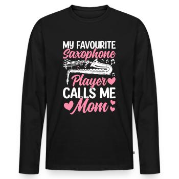 Saxophonist Mama Saxophonist Mama Saxophonist Kind - Männer Premium Bio Langarmshirt - Schwarz - Vorne - Nico (187cm)