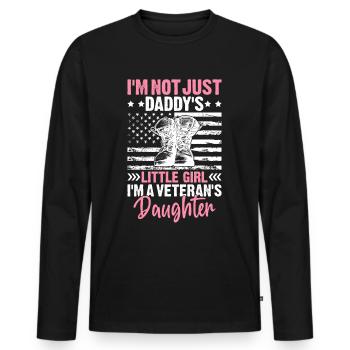 Fille à papa Fille d’ancien combattant Fière militaire - T-shirt manches longues Premium bio Homme - noir - Devant - Nico (187cm)