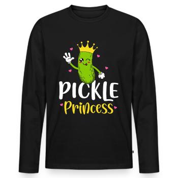 Concombre Princesse Drôle Concombre Fille Concombre - T-shirt manches longues Premium bio Homme - noir - Devant - Nico (187cm)