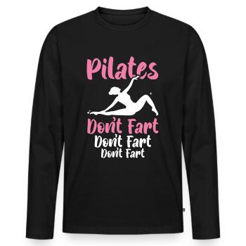Pilates Don’t Fet Professeur de Pilates Exercice de yoga - T-shirt manches longues Premium bio Homme - noir - Devant - Nico (187cm)