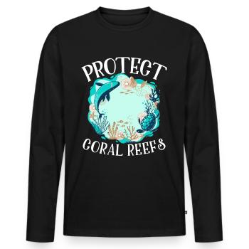 Protect Coral Reefs Coral Aquarium - Men's Premium Organic Long Sleeve Shirt - black - Front - Nico (187cm)