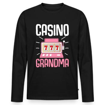 Casino Oma Spielautomat Casino Lover - Männer Premium Bio Langarmshirt - Schwarz - Vorne - Nico (187cm)