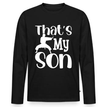 Stolze Taekwondo Mama Taekwondo Sohn Karate Das - Männer Premium Bio Langarmshirt - Schwarz - Vorne - Nico (187cm)