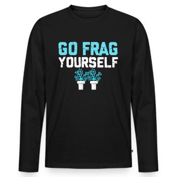 Récif de corail, aquarium de corail, aquariophile, Go Frag - T-shirt manches longues Premium bio Homme - noir - Devant - Nico (187cm)