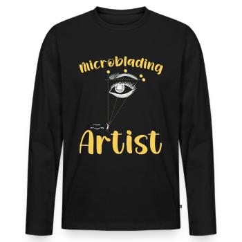 Artiste des cils Amant des cils - T-shirt manches longues Premium bio Homme - noir - Devant - Nico (187cm)