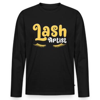 Artiste des cils Amant des cils - T-shirt manches longues Premium bio Homme - noir - Devant - Nico (187cm)