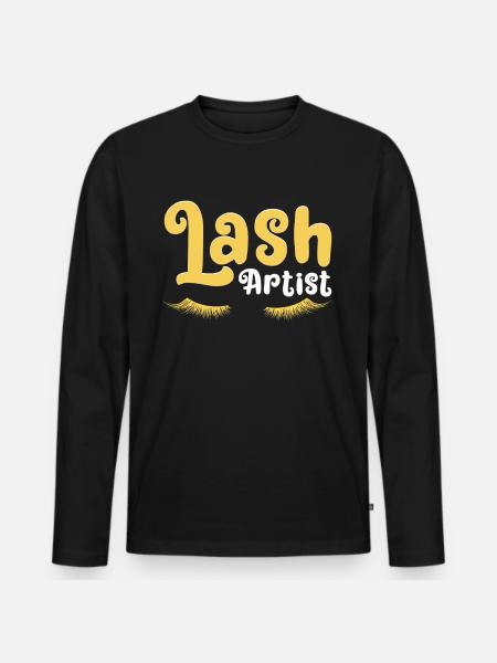 Eyelash Artist Eyelash Lover - Men's Premium Organic Long Sleeve Shirt - black
