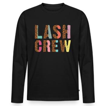 Lash Crew Artiste de cils Amant des cils - T-shirt manches longues Premium bio Homme - noir - Devant - Nico (187cm)