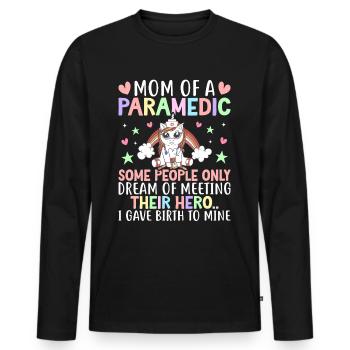 Mom Of A Paramedic Emergency Female Medical - Men's Premium Organic Long Sleeve Shirt - black - Front - Nico (187cm)