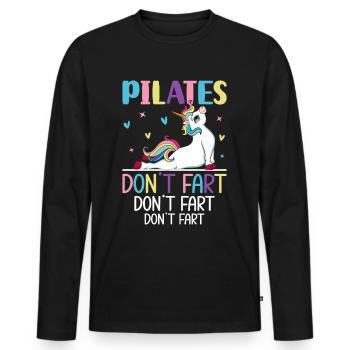 Pilates Don’t Fet Drôle Instructeur de Pilates Yoga - T-shirt manches longues Premium bio Homme - noir - Devant - Nico (187cm)