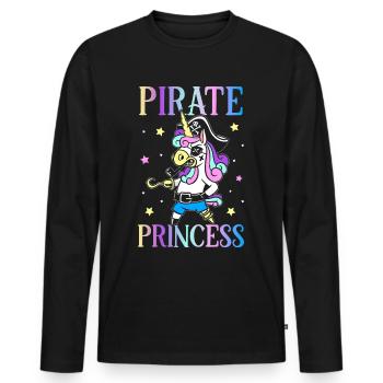 Pirate Princesse Pirate Fille Pirate Fille - T-shirt manches longues Premium bio Homme - noir - Devant - Nico (187cm)