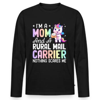 Mom And A Rural Mail Carrier Rural Carrier Postal - Men's Premium Organic Long Sleeve Shirt - black - Front - Nico (187cm)