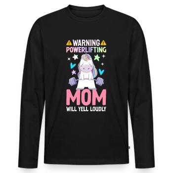 Powerlifting Mom Yell Loudly Powerlifter - Men's Premium Organic Long Sleeve Shirt - black - Front - Nico (187cm)