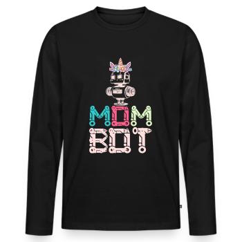 Mom Bot Roboter Roboter Ingenieur Mom Illustration - Männer Premium Bio Langarmshirt - Schwarz - Vorne - Nico (187cm)