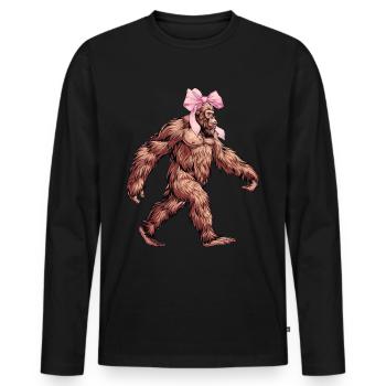 Coquette Bogen Bigfoot Sasquatch Yeti Rosa - Männer Premium Bio Langarmshirt - Schwarz - Vorne - Nico (187cm)