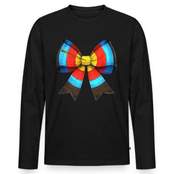 Coquette Bogen Bogenschießen Bogen und Pfeil - Männer Premium Bio Langarmshirt - Schwarz - Vorne - Nico (187cm)