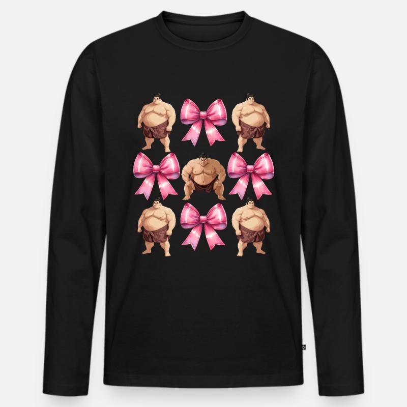 Kokette Bogen Sumo-Ringen Japanischer Sumo-Ringer - Männer Premium Bio Langarmshirt - Schwarz