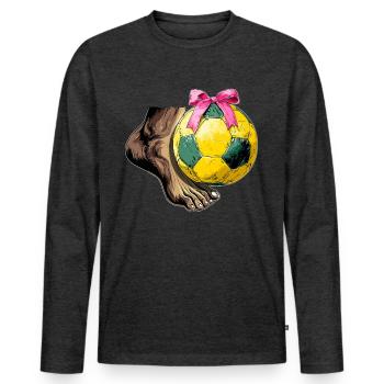 Coquette Bogen Footvolley Spieler Mütter Tag Rosa - Männer Premium Bio Langarmshirt - Anthrazit meliert - Vorne - Nico (187cm)