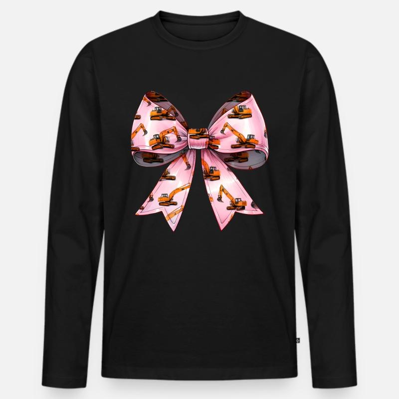 Coquette Bow Baggerführer Bau HEO - Männer Premium Bio Langarmshirt - Schwarz