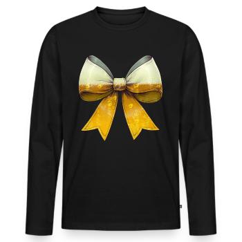 Coquette Bow Craft Beer Muttertags-Brauerei - Männer Premium Bio Langarmshirt - Schwarz - Vorne - Nico (187cm)