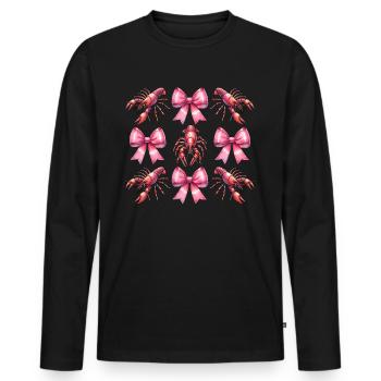 Coquette Bogen Langusten Flusskrebs Muttertag Rosa - Männer Premium Bio Langarmshirt - Schwarz - Vorne - Nico (187cm)