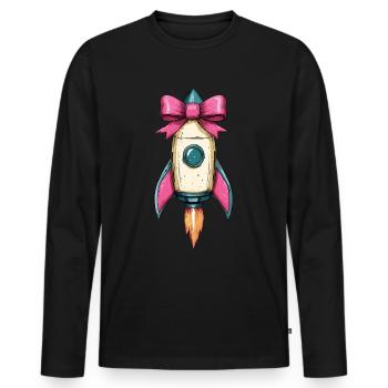 Kokettenbogen Weltraumrakete Space Shuttle - Männer Premium Bio Langarmshirt - Schwarz - Vorne - Nico (187cm)