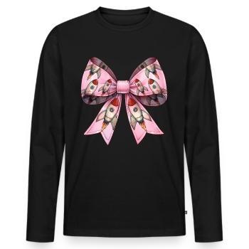 Kokettenbogen Weltraumrakete Space Shuttle - Männer Premium Bio Langarmshirt - Schwarz - Vorne - Nico (187cm)
