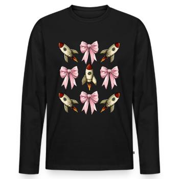 Kokettenbogen Weltraumrakete Space Shuttle - Männer Premium Bio Langarmshirt - Schwarz - Vorne - Nico (187cm)