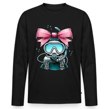 Coquette Arche Plongée Maman Plongeur Snorkel - T-shirt manches longues Premium bio Homme - noir - Devant - Nico (187cm)
