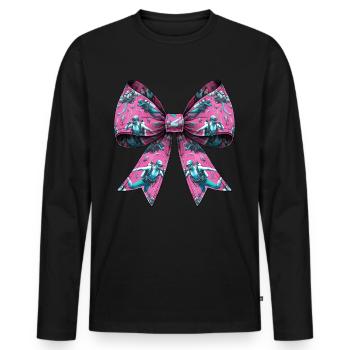 Coquette Bogen Tauchen Mama Taucher Muster rosa - Männer Premium Bio Langarmshirt - Schwarz - Vorne - Nico (187cm)
