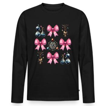 Coquette Arc Alchimie Symbole Alchimiste Fille - T-shirt manches longues Premium bio Homme - noir - Devant - Nico (187cm)