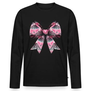 Coquette Arche Volcan Fille Géologie Magma Lava - T-shirt manches longues Premium bio Homme - noir - Devant - Nico (187cm)