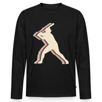 Baseball Player Team Coach Coach Retro - Men's Premium Organic Long Sleeve Shirt - black - Front - Nico (187cm)