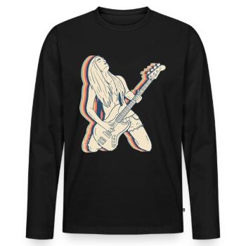 Bassist Bassist Guitarist Guitar Retro - Men's Premium Organic Long Sleeve Shirt - black - Front - Nico (187cm)
