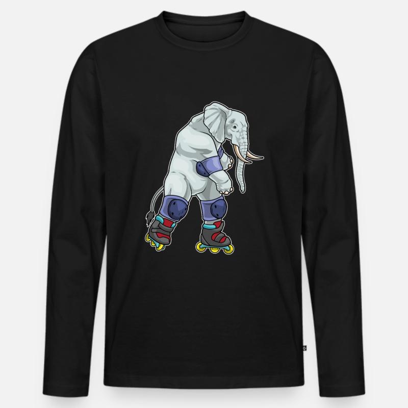 Elefant Inline skating Inline skates - Männer Premium Bio Langarmshirt - Schwarz
