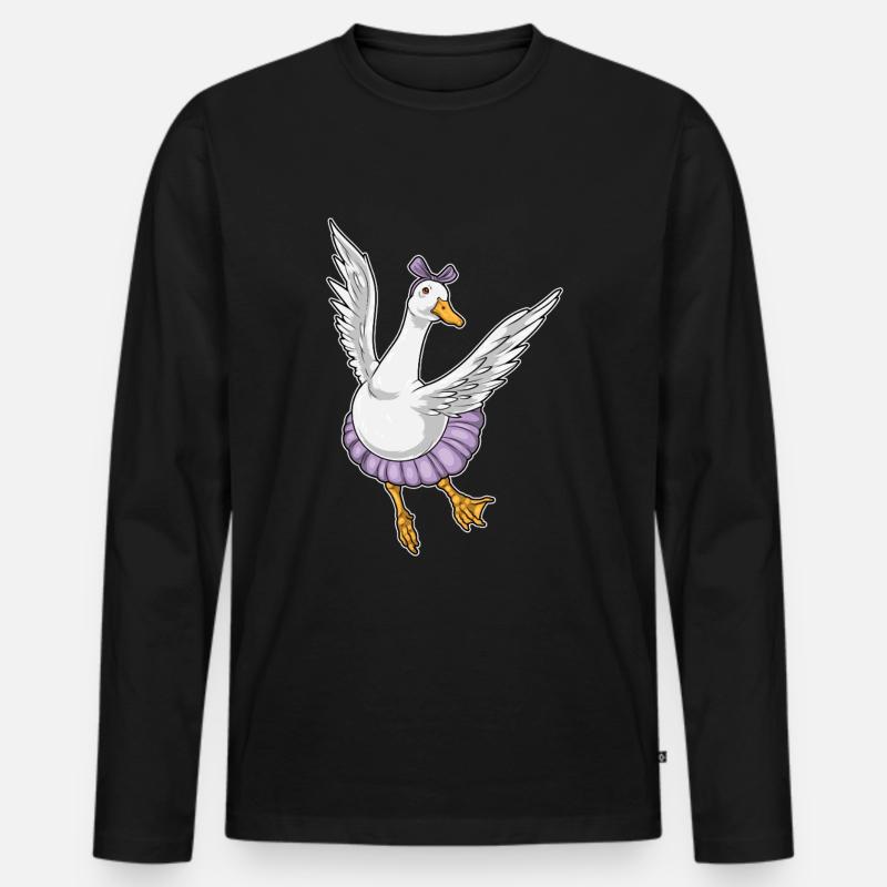 Canard Ballerine Ballet Danse - T-shirt manches longues Premium bio Homme - noir