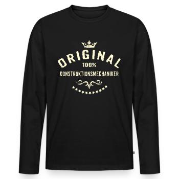 Original 100 Prozent Konstruktionsmechaniker - - Männer Premium Bio Langarmshirt - Schwarz - Vorne - Nico (187cm)
