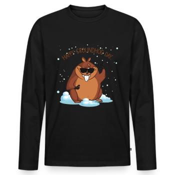 Happy Groundhog Day Groundhog Day Holiday - Men's Premium Organic Long Sleeve Shirt - black - Front - Nico (187cm)