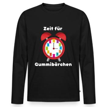Zeit für Gummibären Gummibärchen - Männer Premium Bio Langarmshirt - Schwarz - Vorne - Nico (187cm)