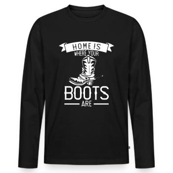 cowboy country western rodeo équitation - T-shirt manches longues Premium bio Homme - noir - Devant - Nico (187cm)